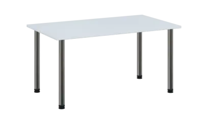 CRTR 140 jídelní stůl, kovová podnož chrom, deska 25 mm, 1394x800 mm, bílá